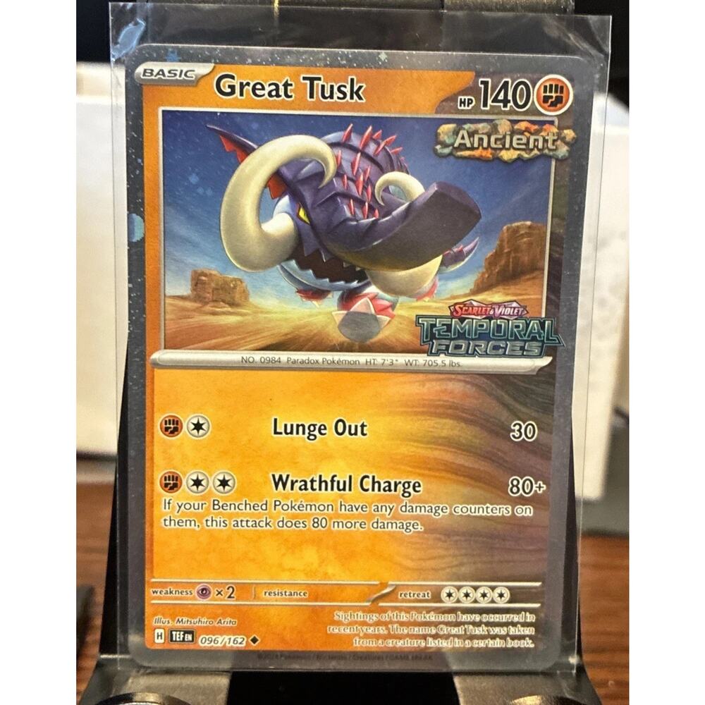 Great Tusk Cosmos Swirl 🍥 Holo Temporal Forces Promo 096/162 (NM) Pokemon TCG